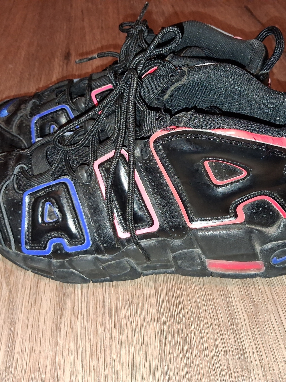 Nike Kids Black Sneakers with Pink & Blue Accents